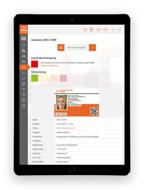 Digitaler Baustellenzutritt mit der Baustellencard Digitaler Baustellenzutritt mit der Baustellencard